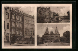 AK Lübeck, Hotel Und Restaurant Von Johs. Weidenfeller, Obertrave 5, Alte Salzspeicher, Holstentor  - Luebeck