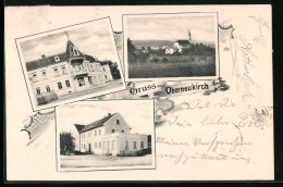 AK Oberneukirch, Gasthaus, Geschäft, Ortspartie Mit Kirche  - Other & Unclassified