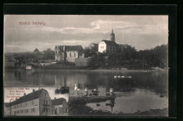 AK Oberröblingen A. S., Gasthof Zum Süssen See, Schloss Seeburg  - Seeburg