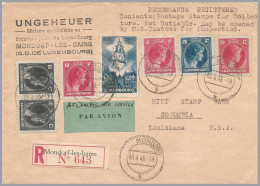 LUXEMBOURG - 1946 2½F+2½F Madonna Semipostal - Mondorf 35F Reg Airmail Cvr To USA (only Valid 1 Yr 6/45-6/46) - Brieven En Documenten