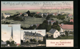 AK Topfseifersdorf B. Erlau, Totalansicht Aus Der Vogelschau, Kirche, Schule  - Autres & Non Classés