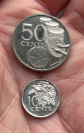 Lot De 2 Monnaies - 50 Cents + 10 Cents (BE / PROOF) - TRINIDAD And TOBAGO - Trinidad En Tobago