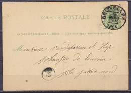 EP CP 5c Vert (type N°45) Càd Essai "BRUXELLES /18 MARS/ 1884" Pour ST-JOSS-TEN-NOODE - Postcards 1871-1909
