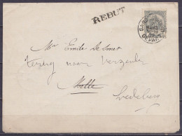 Imprimé "Notaire C. Stevens" Affr. N°53 Càd "GAND (STATION)/7 MARS 1902/ DEPART" Pour MELLE Réexpédiée à LEDEBERG, Puis  - 1893-1907 Wappen
