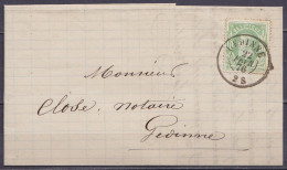 L. "Commerce D'écorces J. Brichet" De Rienne Affr. N°30 Càd GEDINNE /22 FEVR. 1876 Pour E/V - 1869-1883 Léopold II