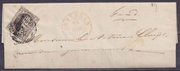 L. Affr. N°7 P132 Càd WETTEREN /23 DEC 1857 Pour GAND (au Dos: Càd Arrivée GAND) - 1851-1857 Médaillons (6/8)