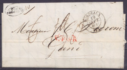 L. Càd BORDEAUX /19 SEPT. 1833 Pour GAND - Griffe "C.F.5.R." - Port "30" (au Dos: Càd Arrivée GAND) - 1830-1849 (Independent Belgium)