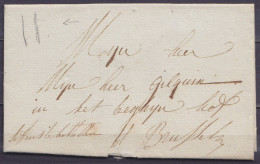 L. Datée 23 Février 1829 De MEERBEKE Pour BRUSSEL - Port "II" - 1815-1830 (Hollandse Tijd)