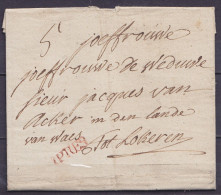 L. Datée 20 Juin 1766 De YPRES Pour LOKEREN - Griffe Rouge "YPRES" - Port "5" - 1714-1794 (Paesi Bassi Austriaci)