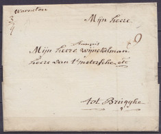 LSC (sans Contenu) Non Datée Pour BRUGGHE - Man. "Warneton" & "3/4" - Port "9" - 1815-1830 (Période Hollandaise)