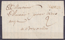 L. Datée 20 Juillet 1761 De NAMUR Pour Négociant à BRUXELLES - Griffe "NAMUR" - Port "2" - Luxe ! - 1714-1794 (Paesi Bassi Austriaci)