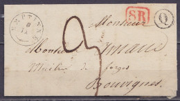 L. Datée 4 Septembre 1839 De CINEY Càd T18 EMPTINNE /6 IX Pour BOUVIGNES - [SR] - Boîte Rurale "Q" - Port "3" (au Dos: C - 1830-1849 (Onafhankelijk België)
