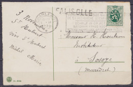 CP Vœux "St-Hubert" Affr. N°283 Flam. CHARLEROI /1.XI 1930 Pour SOSOYE (Maredret) - Griffe "FALISOLLE" - 1929-1937 Heraldieke Leeuw