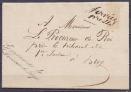 L. Datée 19 Janvier 1826 En Franchise De LIEGE Pour HUY - Man. "Service Pressé" - Voir Scans - 1815-1830 (Période Hollandaise)