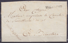L. En Franchise Datée 4 Nivôse An 3 (24 Décembre 1794) De TIRLEMONT Pour BRUXELLES - RR !- Griffe "TIRLEMONT' - Man. "co - 1794-1814 (Periodo Francese)