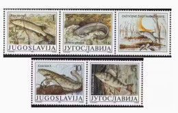 Jugoslavien 1990 Mi2405/2408 Fish Complete Of 5 Stamps ** - Nuevos