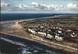 71810860 Borkum Nordseebad Fliegeraufnahme Strand Kirche Ort  Borkum - Borkum