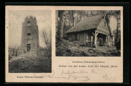 AK Hohe Acht Bei Adenau, Kaiser Wilhelm-Denkmal, Und Blockhaus  - Other & Unclassified