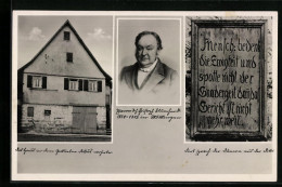 AK Möttlingen über Calw, Gedenktafel, Portrait Des Pfarrers Von 1838-1852 Hausansicht  - Calw