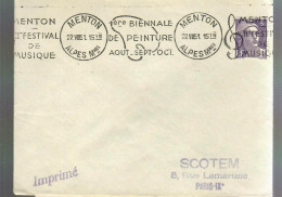 80624 - 1ere BIENNALE  PEINTURE  -  MENTON - Mechanical Postmarks (Advertisement)