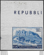 1951 San Marino Aerea UPU Lire 200 ND Af MNH Sassone N. 96 - Autres & Non Classés