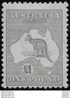 1924 Australia Canguro 1£ Grey MLH SG N. 75 - Other & Unclassified