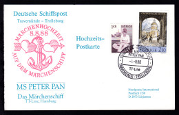 DEUTSCHE SCHIFFSPOST TRAVEMÜNDE-TRELLEBORG MS PETER PAN TT-LINE 8.8.88 - Other & Unclassified