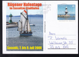 OSt. Sassnitz 10.7.06 Auf Sonderpostkarte Rügener Hafentage 2006  - Autres & Non Classés