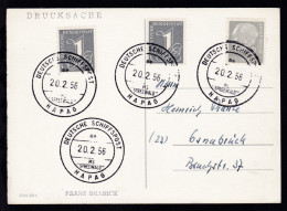 DEUTSCHE SCHIFFSPOST HAPAG Ae MS "SPREEWALD" 20.2.56 Auf Postkarte - Other & Unclassified