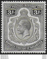 1927 Tanganyika Giorgio V 3s. MNH SG N. 104 - Autres & Non Classés