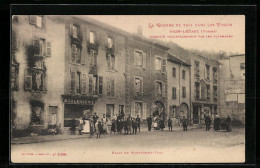 CPA Raon-L`Etape, Incendie Volontairement Par Les Allemands, Place Du Marche-aux-Vins  - Raon L'Etape