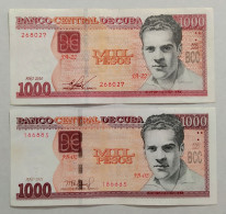 Cuba Kuba - 1.000 Pesos 2021 + 1000 Pesos 2010 - Different Types - High Values - XF Cond - Best Price - High Exchange !! - Cuba
