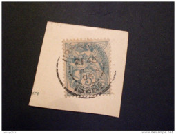 TIMBRE FRANCIA TYPE BLANC 5 CENT. VERDE ERROR !! FRAGMANT - 1900-29 Blanc