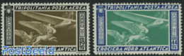 Italian Lybia 1933 Tripoli, Rome-Chicago Flight 2v, Mint NH, Transport - Aircraft & Aviation - Airplanes