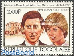 Togo 1982 Birth Of Prince William 1v (overprint), Mint NH, History - Charles & Diana - Kings & Queens (Royalty) - Koniklijke Families
