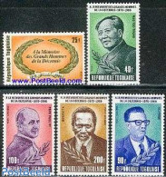 Togo 1980 Famous Persons 5v, Mint NH, History - Religion - Politicians - Pope - Religion - Papes