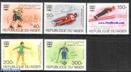 Niger 1976 Olympic Winter Games 5v, Mint NH, Sport - (Bob) Sleigh Sports - Ice Hockey - Olympic Winter Games - Skiing - Winter (Other)
