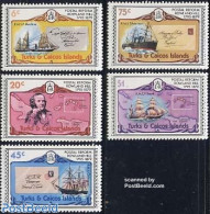 Turks And Caicos Islands 1979 Sir Rowland Hill 5v, Mint NH, Transport - Various - Sir Rowland Hill - Stamps On Stamps .. - Rowland Hill
