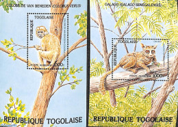 Togo 1984 Nature Conservation 2 S/s, Mint NH, Nature - Animals (others & Mixed) - Monkeys - Togo (1960-...)