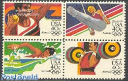 United States Of America 1983 Olympic Games 4v [+] Perf. Line 11, Mint NH, Sport - Athletics - Olympic Games - Swimmin.. - Ongebruikt