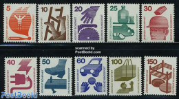 Germany, Federal Republic 1971 Definitives, Safety 10v, Mint NH, Transport - Automobiles - Fire Fighters & Prevention .. - Unused Stamps