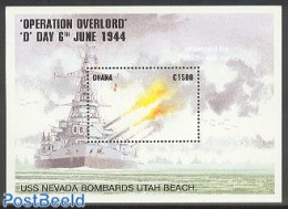 Ghana 1994 D-Day S/s, Mint NH, History - Transport - Militarism - World War II - Ships And Boats - Militaria