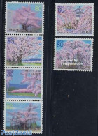 Japan 2000 Blossom Trees 6v (2v+[:::]), Mint NH, Nature - Trees & Forests - Ongebruikt