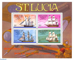 Saint Lucia 1976 American Bicentenary S/s, Mint NH, History - Transport - US Bicentenary - Ships And Boats - Bateaux