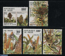 Niger 1985 PLant Destroying Animals 5v, Mint NH, Nature - Birds - Insects - Niger (1960-...)