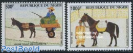 Niger 1995 Transports 2v, Mint NH, Nature - Horses - Niger (1960-...)