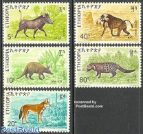 Ethiopia 1975 Mammals 5v, Mint NH, Nature - Animals (others & Mixed) - Cat Family - Monkeys - Äthiopien