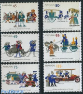 Portugal 1995 Fire Corps History 6v, Mint NH, Transport - Automobiles - Fire Fighters & Prevention - Nuevos