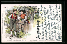 Künstler-AK Eckartsweiler, Paar In Schwarzwälder Tracht  - Costumes