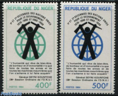 Niger 1984 UN Disarmement 2v, Mint NH, History - United Nations - Niger (1960-...)